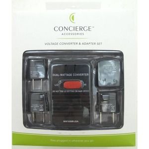NEW Concierge Voltage Black Converter Adapter Set